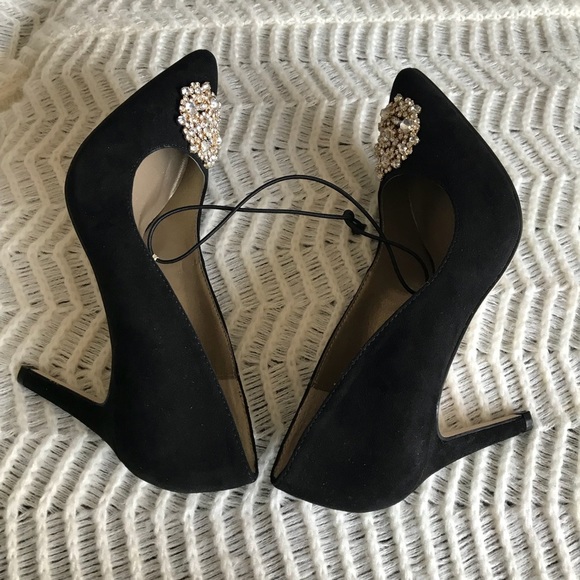 Adrienne Vittadini Jewel Encrusted Heel Pumps New - Picture 6 of 8
